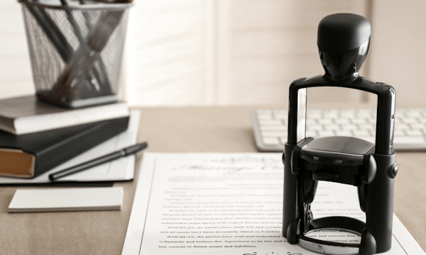Desk with legal paper work